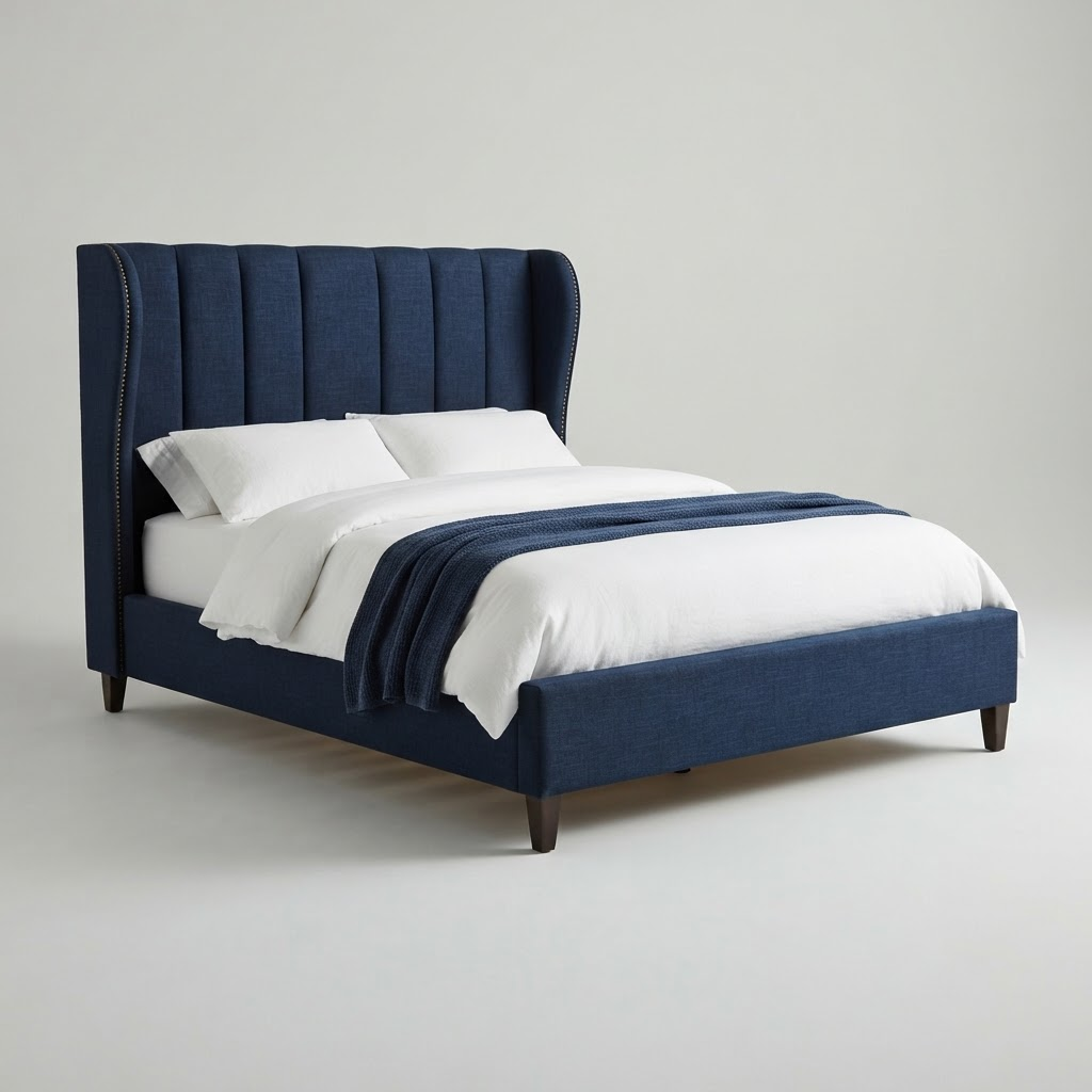 Brannon Wingback Bed - King Upholstered Beds